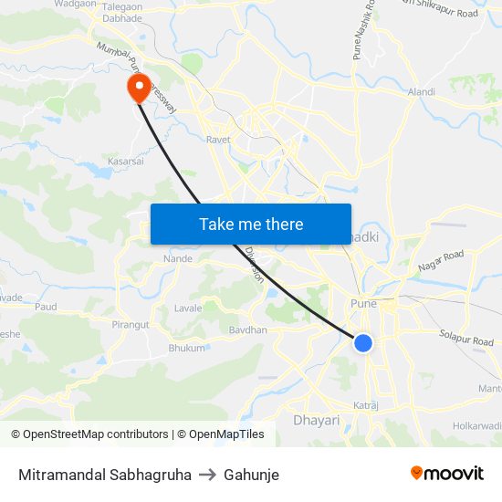 Mitramandal Sabhagruha to Gahunje map