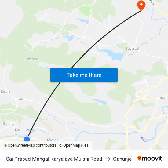 Sai Prasad Mangal Karyalaya Mulshi Road to Gahunje map