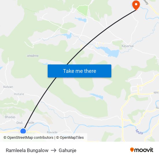 Ramleela Bungalow to Gahunje map
