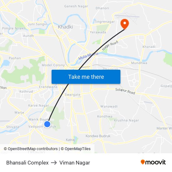 Bhansali Complex to Viman Nagar map