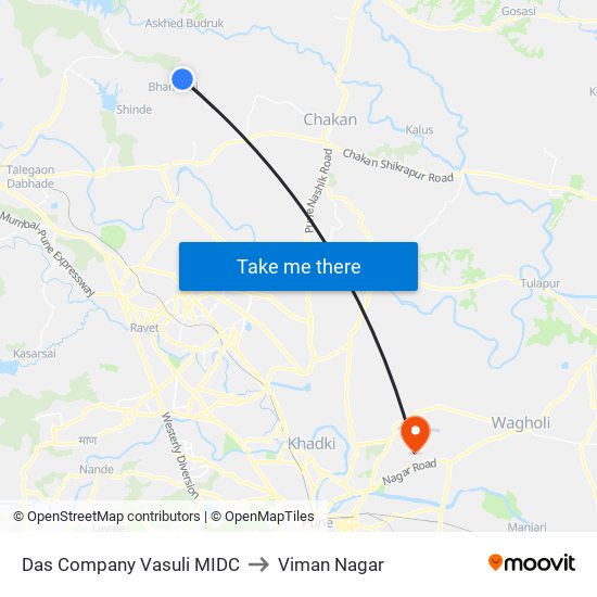 Das Company Vasuli MIDC to Viman Nagar map