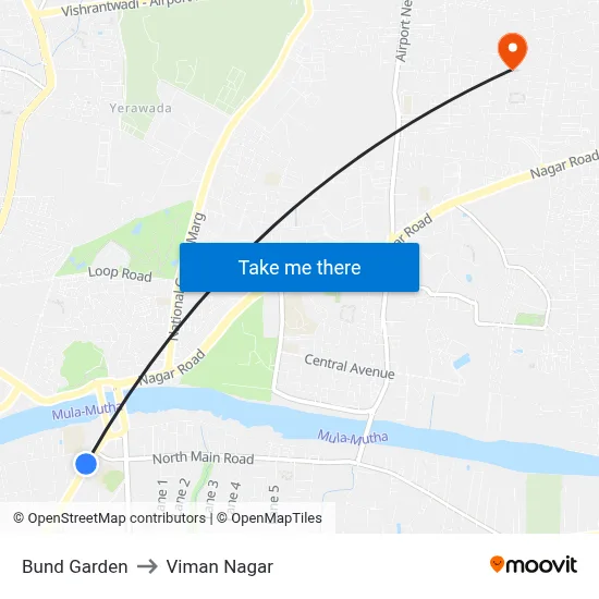 Bund Garden to Viman Nagar map