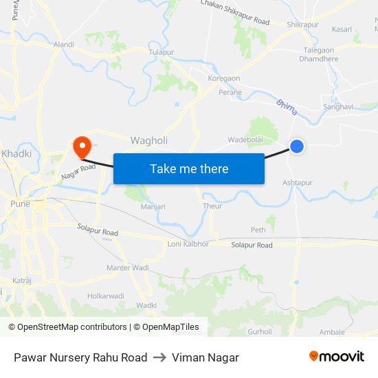 Pawar Nursery Rahu Road to Viman Nagar map