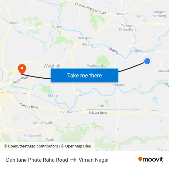 Dahitane Phata Rahu Road to Viman Nagar map