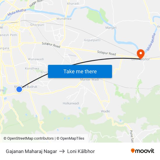 Gajanan Maharaj Nagar to Loni Kālbhor map