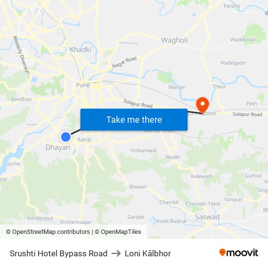 Srushti Hotel Bypass Road to Loni Kālbhor map