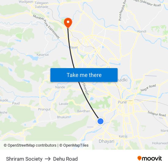 Shriram Society to Dehu Road map