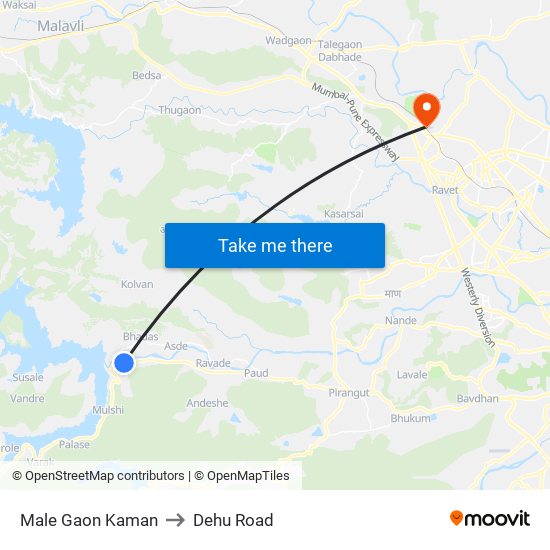 Male Gaon Kaman to Dehu Road map
