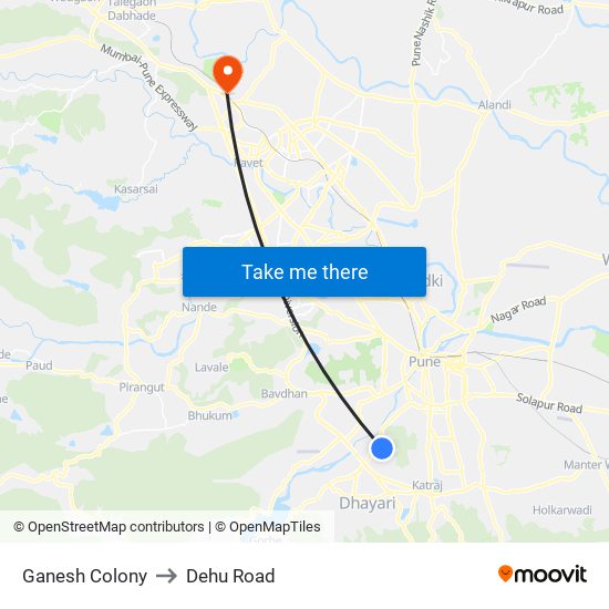 Ganesh Colony to Dehu Road map