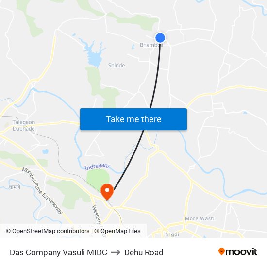 Das Company Vasuli MIDC to Dehu Road map