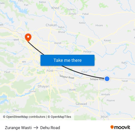 Zurange Wasti to Dehu Road map