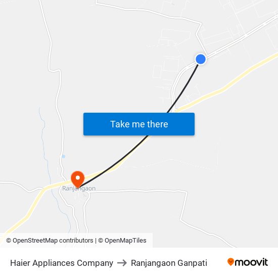 Haier Appliances Company to Ranjangaon Ganpati map