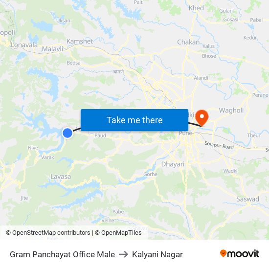 Gram Panchayat Office Male to Kalyani Nagar map