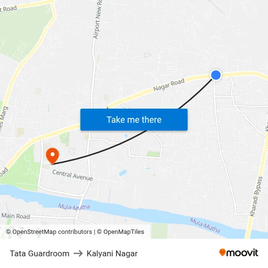 Tata Guardroom to Kalyani Nagar map