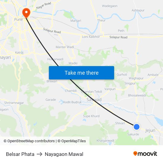 Belsar Phata to Nayagaon Mawal map