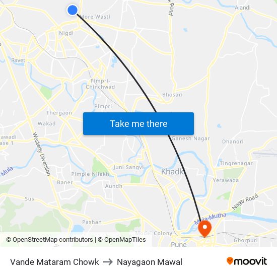 Vande Mataram Chowk to Nayagaon Mawal map