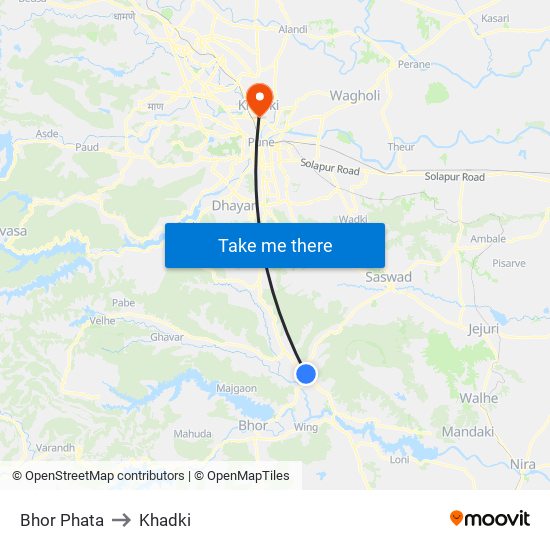 Bhor Phata to Khadki map