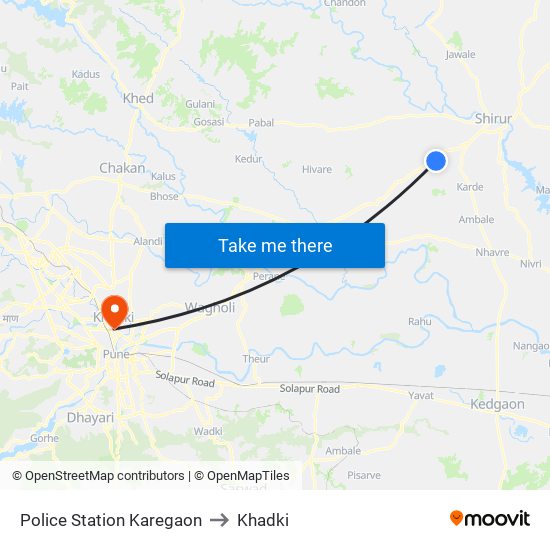 Police Station Karegaon to Khadki map