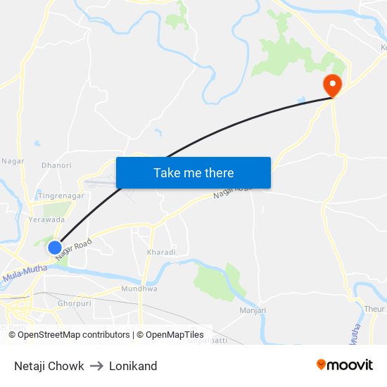 Netaji Chowk to Lonikand map