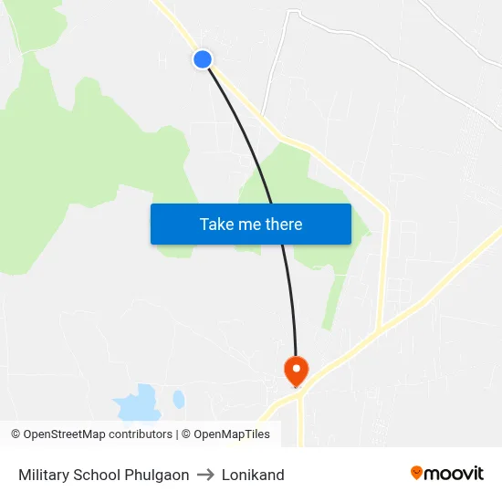 Military School Phulgaon to Lonikand map