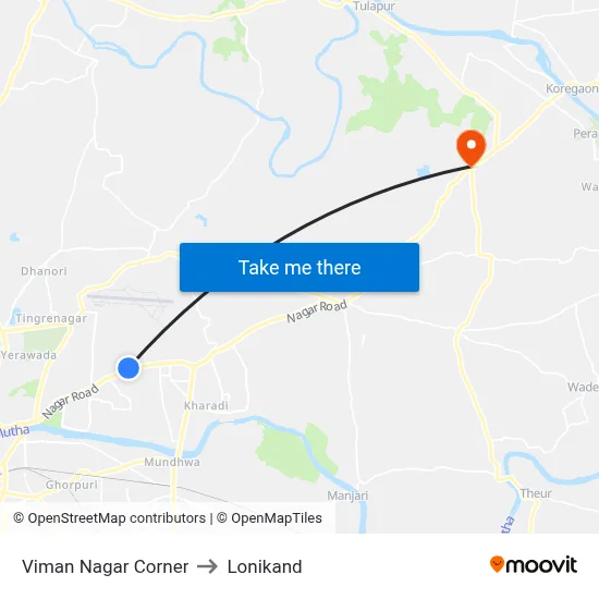 Viman Nagar Corner to Lonikand map