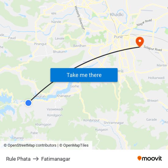 Rule Phata to Fatimanagar map