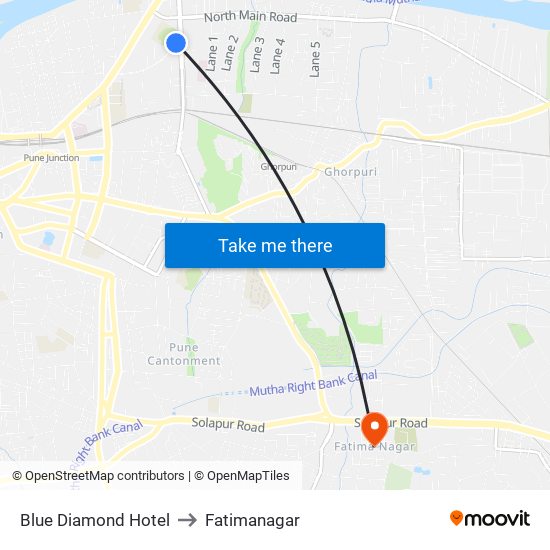 Blue Diamond Hotel to Fatimanagar map