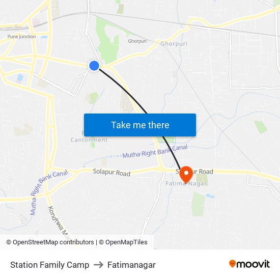 Station Family Camp to Fatimanagar map