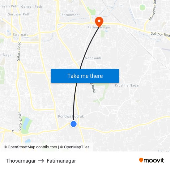 Thosarnagar to Fatimanagar map