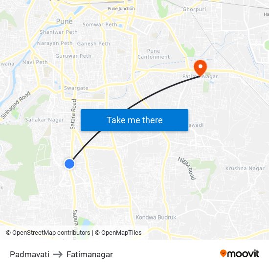 Padmavati to Fatimanagar map