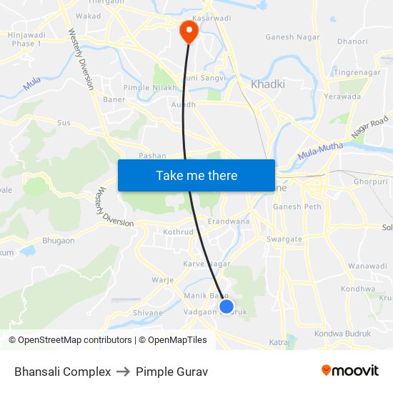 Bhansali Complex to Pimple Gurav map