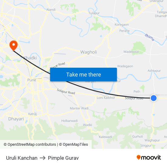 Uruli Kanchan to Pimple Gurav map