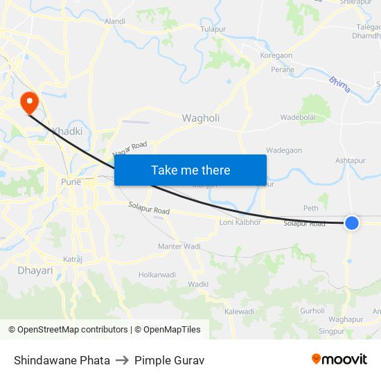 Shindawane Phata to Pimple Gurav map