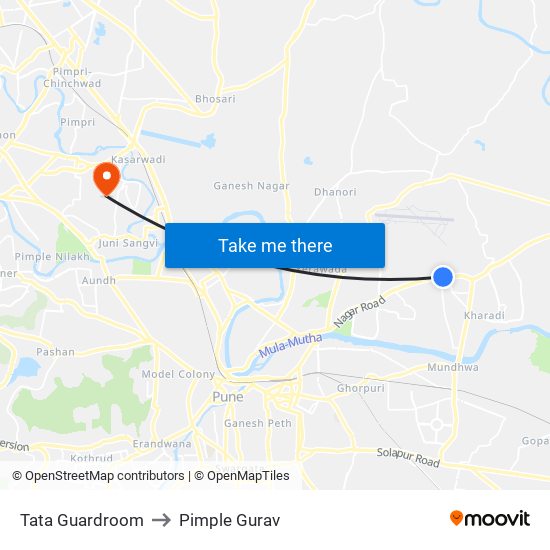 Tata Guardroom to Pimple Gurav map