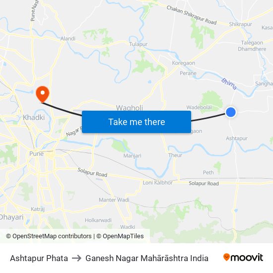 Ashtapur Phata to Ganesh Nagar Mahārāshtra India map