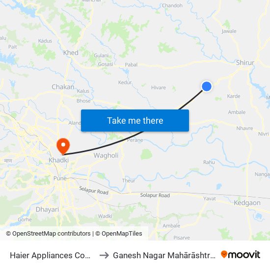 Haier Appliances Company to Ganesh Nagar Mahārāshtra India map