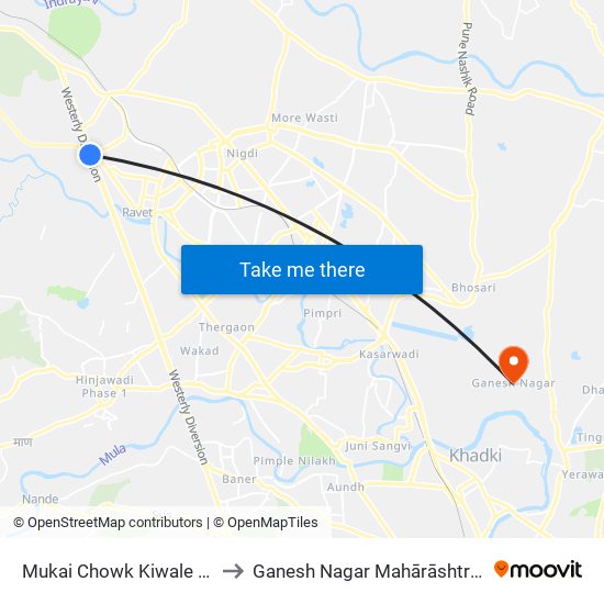 Mukai Chowk Kiwale Phata to Ganesh Nagar Mahārāshtra India map