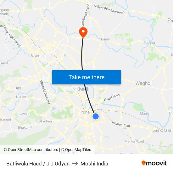 Batliwala Haud / J.J.Udyan to Moshi India map