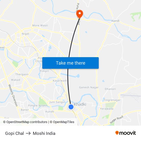 Gopi Chal to Moshi India map