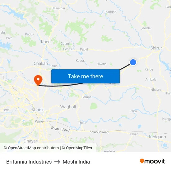 Britannia Industries to Moshi India map