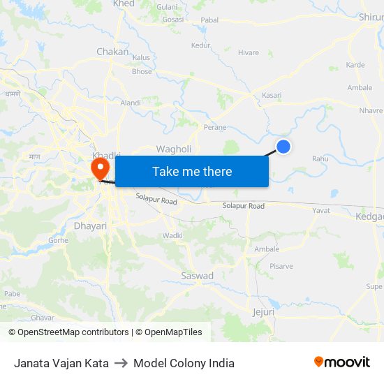 Janata Vajan Kata to Model Colony India map