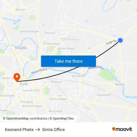 Kesnand Phata to Simla Office map