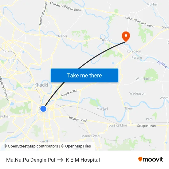 Ma.Na.Pa Dengle Pul to K E M Hospital map