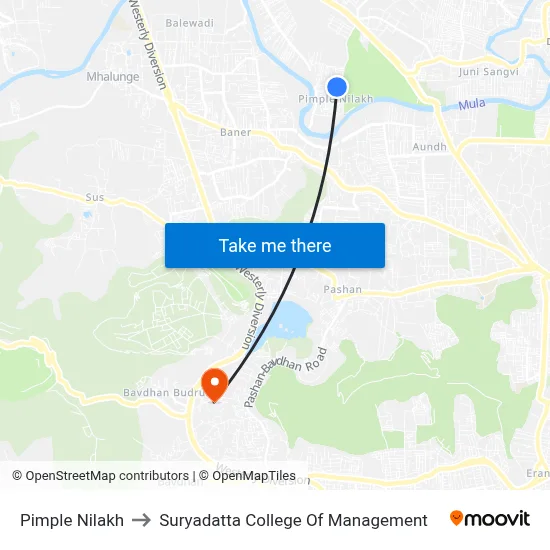 Pimple Nilakh to Suryadatta College Of Management map