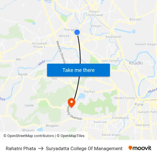 Rahatni Phata to Suryadatta College Of Management map