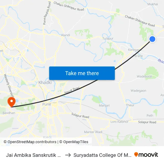 Jai Ambika Sanskrutik Kala Kendra to Suryadatta College Of Management map