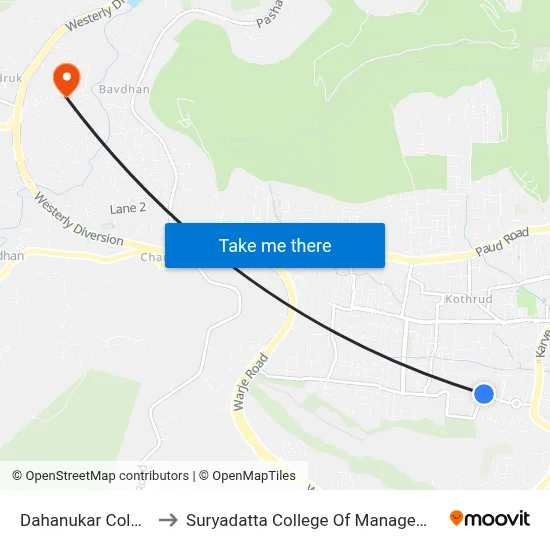 Dahanukar Colony to Suryadatta College Of Management map