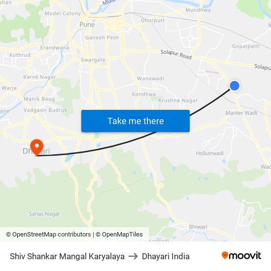 Shiv Shankar Mangal Karyalaya to Dhayari India map