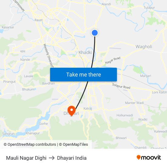 Mauli Nagar Dighi to Dhayari India map