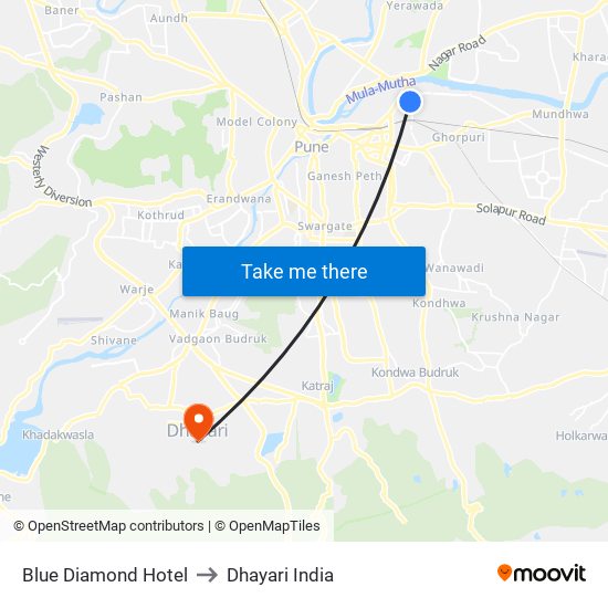 Blue Diamond Hotel to Dhayari India map